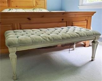 Antique Upholstered Bedroom Bench
