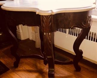 antique marble top turtle table