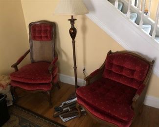 midcentury red chairs