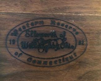 Western Reserve of Connecticut game table stamp