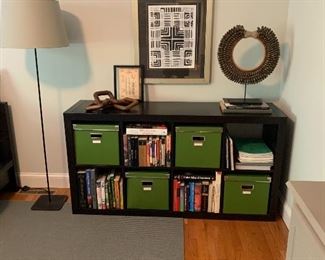 IKEA bookshelf and boxes