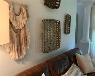 Assorted basket wall decor