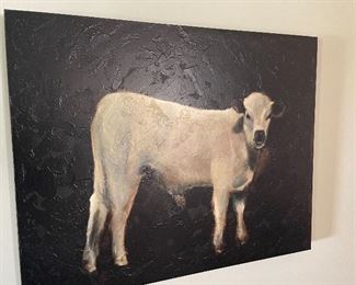 Charming portrait of  Mango the Cow, by Ballard Designs