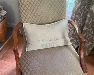 Vintage Chenille Arm Chairs (2 available)