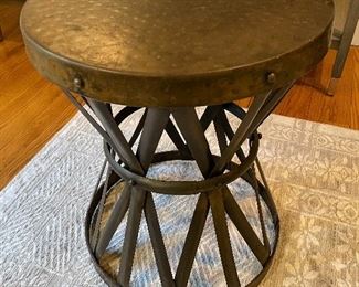 Barrel End Table, a perfect cross between casual rustic and industrial farmhouse