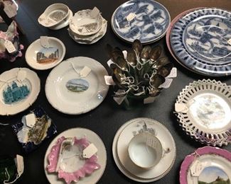 Dishes including Fostoria, Cambridge