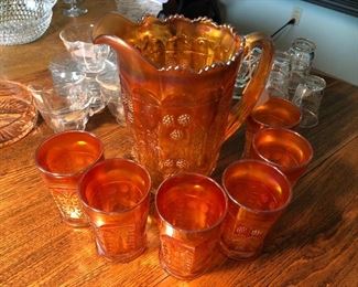 Depression pitcher and glasses