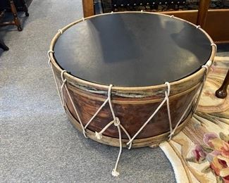 Large drum cocktail table