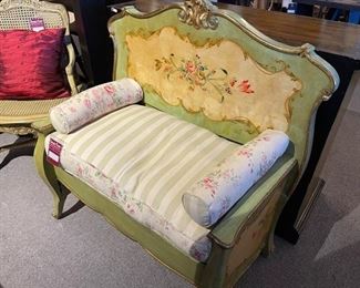 Hand painted French settee