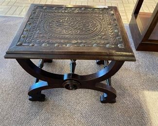 Antique carved wood table