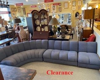 This three piece sectional is being added to this sale. It's from a Buckhead penthouse, and it's on clearance for $650.00 firm! No other discounts will apply to this item.