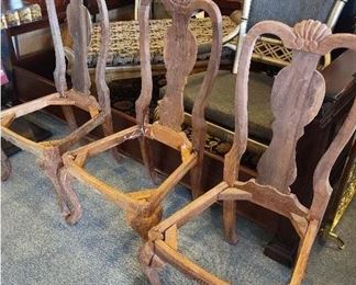 Six Vintage Chippendale chair Frames-Stripped Bare Wood  on final clearance for $100.00 firm. No other discounts will apply.