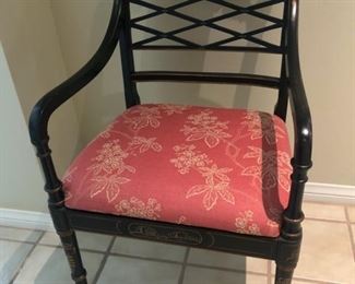 Chinoiserie elbow chair  21w x 36.5 x 19d. $150
