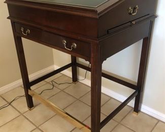 Mahogany Stand-up lawyers writing desk. Delivery available please enquire. 34.25w x 28d x 47.5h.   $475