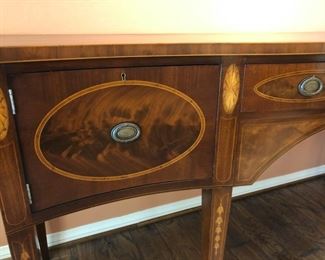 Detailed pictures of detailed inlay on the sideboard chest