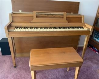 SOLD  1960's Wurlitzer piano, great size for a smaller space. Serial number 780556. We have video of the piano being played so if you would like to hear the tone contact us and we will send a 30 second clip. Piano has to come down 9 stairs so we recommend a piano mover to help with transporting for you. $400