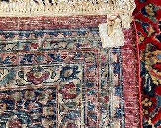 Iranian 12' x 18' (148" x 220") handmade silk and wool area rug back