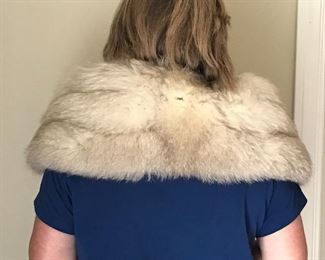 SOLD White fox shoulder wrap