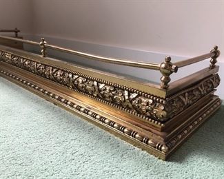 Victorian brass fireplace fender $300