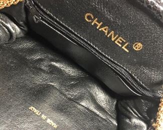 Rare vintage Chanel "quilted" lambskin bag, top over-clasp; black interior; single zip interior pocket; chain link shoulder strap (19" drop). Very good condition. Shipping available. $1,450