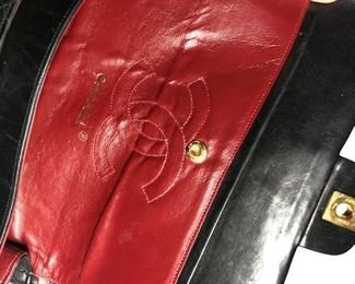 SOLD. Vintage Chanel "quilted" lambskin bag. Maroon/red interior; single interior pocket; chain link shoulder strap (16" drop); snap close front. Very good condition. Shipping available. $2,200