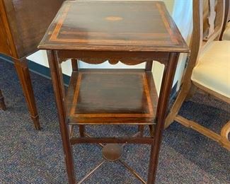 Antique Stand w/inlaid Butterfly