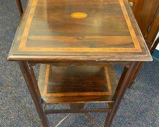 Antique Stand w/inlaid Butterfly