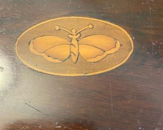 Antique Stand w/inlaid Butterfly