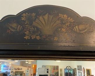 One of Two Matching Painted Mirrors