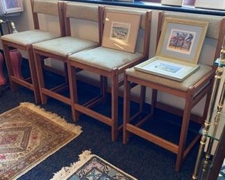 Set of Four Mobler Teak Barstools
