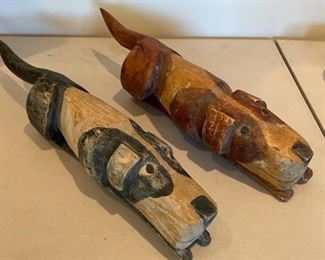 Carved Wood Dogs