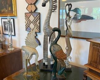 Assorted Carved Wood Sculptures