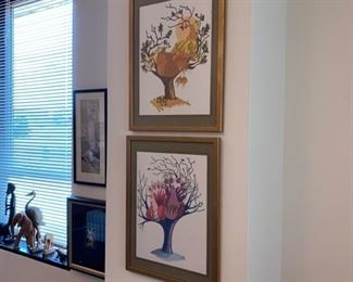 Pair Mid- Century Modern Framed Prints