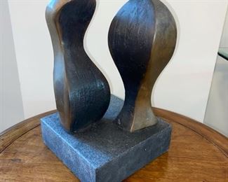 Bronze & Stone Abstract Sculpture