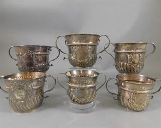 Georgian silver caudle cups