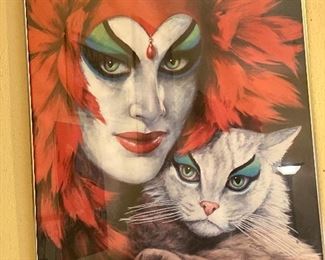 Vintage 1985 Larry Harris Mardi Gras Framed Poster