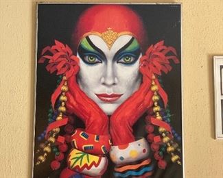 Vintage 1987 Larry Harris Mardi Gras Framed Poster