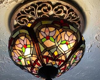 Portfolio Bronze Tiffany-Style Semi-Flush Mount Light ** Ceiling **