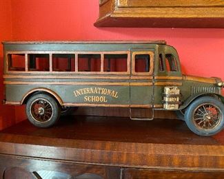 Large Vintage Wooden School Bus