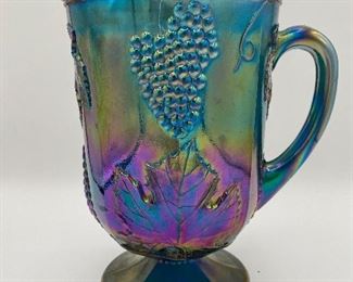 Vintage Indiana Carnival Blue glass Pitcher