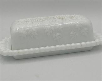 Milk Glass Butter Dish