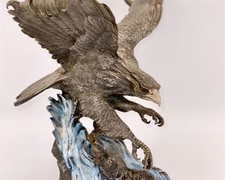 Franklin Mint The Alaska Chilkat Bald Eagle Pewter Sculpture by Paul Brunelle