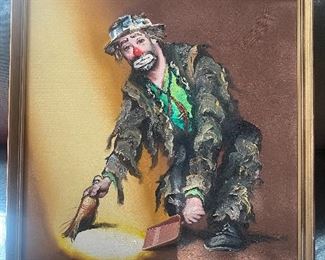 Emmett Kelly Rusty Rust Oil Painting Signed and numbered