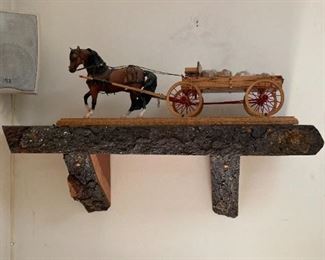ADIRONDACK SHELF TOY HORSE + WAGON