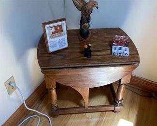 SMALL TABLE WITH CARVED EAGLE