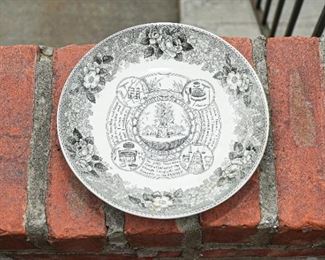 Staffordshire transfer plate black and white