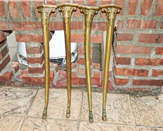 set of 4 brass legs