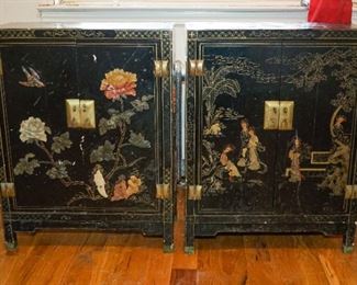 pair of vintage asian end/night tables