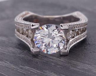 Designer MichaelM Signed Strada R302-2 2.00 Carat Diamond Engagement Ring in 18k White Gold; $10,240 Retail Price
