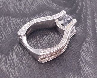 Designer MichaelM Signed Strada R302-2 2.00 Carat Diamond Engagement Ring in 18k White Gold; $10,240 Retail Price
